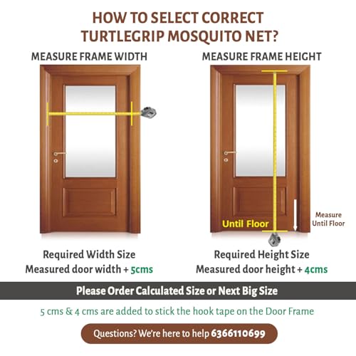 TurtleGrip Polyester Door Mosquito Net with Full Frame Hook&Loop for Main Doors, Bedroom, Kitchen & Balcony Doors (220x100 cm, Grey) |Measure Before Order. - Image 2