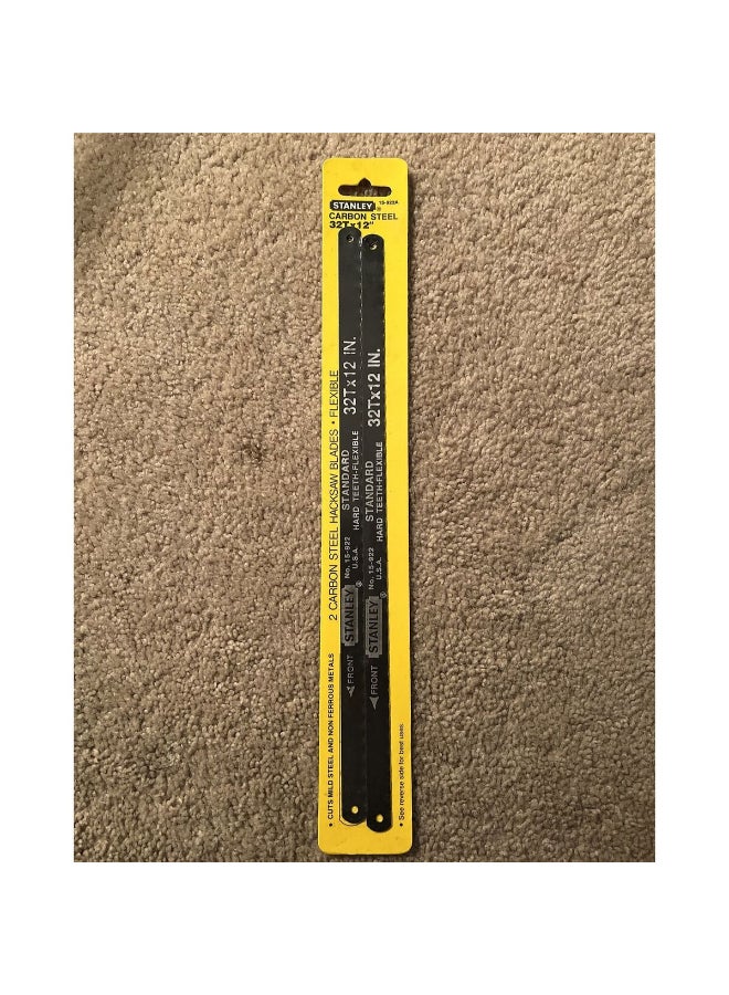 Stanley 2-Piece 32TPI Hacksaw Blade Black 12inch 15-922A - Image 2