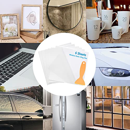 PUSNMI لاصقات نوافذ السيارات، ملصق زجاج السيارة، فيلم لاصق شفاف للنوافذ، ملصقات لاصقة للسيارات، حامل ملصق تصريح وقوف السيارات، 6 قطع، 6.3 بوصة × 6.3 بوصة، فيلم لاصق ثابت - Image 5