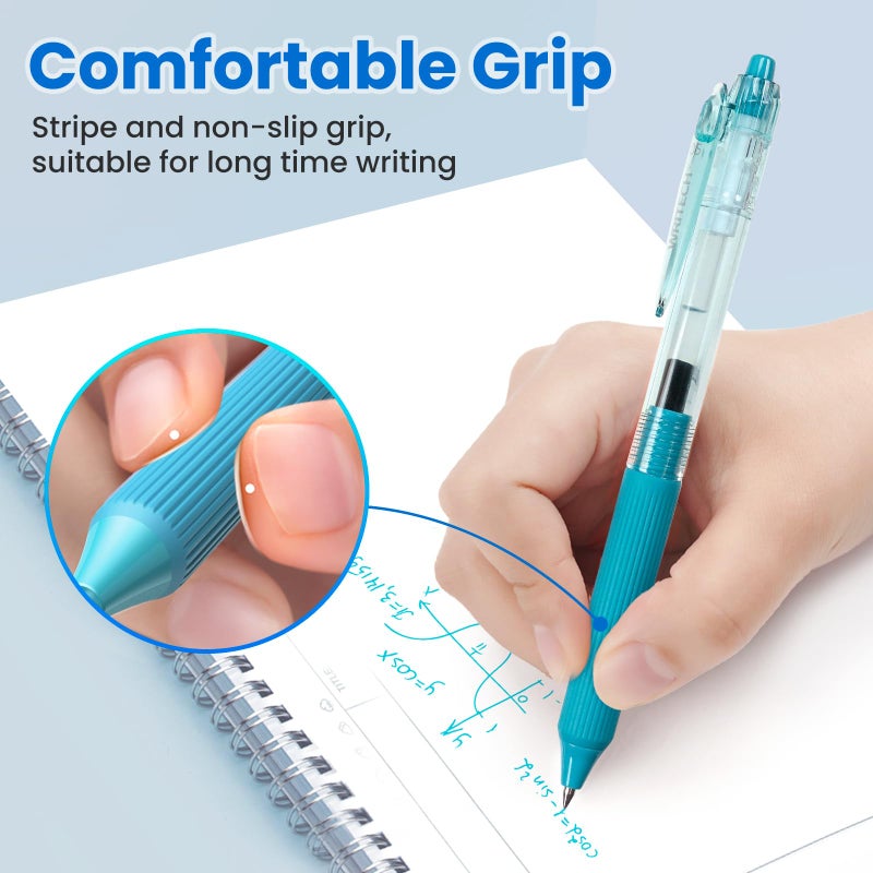 WRITECH Gel Pens Fine Point: 0.5mm Multicolor Ink Retractable 8ct Smooth Writing No Smear for Journaling Drawing Note Taking Silent Click Assorted Colored Pen Set 8ct Juice color - Image 3
