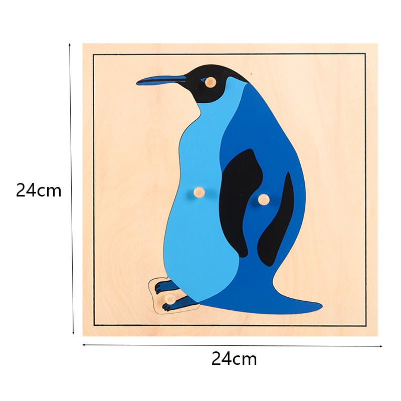 Montessori Teaching Aids Wooden Puzzle Children'S Early Education Big Wooden Nail Puzzle Kindergarten Basswood Animal And Plant Panel Toy - Image 4