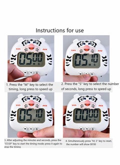 Y&D Kitchen Timer, Large Display Digital Timer Magnetic Back Loud Alarm, Cute Animal Countdown White Cooking Timers for Teachers Students Games Meetings, Sports Workouts Exercise  - Image 5