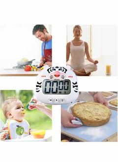 Y&D Kitchen Timer, Large Display Digital Timer Magnetic Back Loud Alarm, Cute Animal Countdown White Cooking Timers for Teachers Students Games Meetings, Sports Workouts Exercise  - Image 3