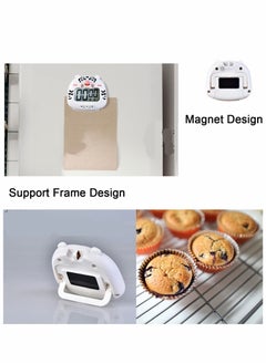 Y&D Kitchen Timer, Large Display Digital Timer Magnetic Back Loud Alarm, Cute Animal Countdown White Cooking Timers for Teachers Students Games Meetings, Sports Workouts Exercise  - Image 2