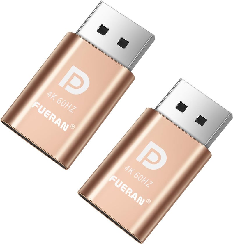 فييران DP - قابس محاكي شاشة DisplayPort EDID 2K (مناسب للرأس 2560x1600@30Hz) 4K 4096x2160@60Hz قابس وهمي DisplayPort متوافق مع DisplayPort (4K-4096x2160@60Hz-2P) - Image 1