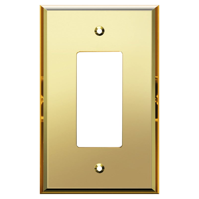LIDER Reflective Acrylic Decorator Wall Plate Mirrored Light Switch Plate Plexiglass Outlet Cover Acrylic Glass Oversized 1Gang 525 x 344 LWP31OAGD Gold