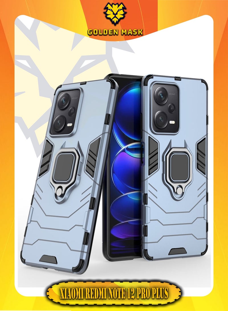GOLDEN MASK Compatible With Xiaomi Redmi Note 12 Pro Plus Black Panther Back Cover (Blue)