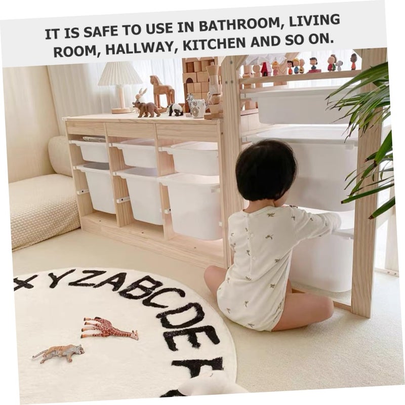 Cartoon Nordic Style Round Non Slip Soft Rug Educational Play Mat For Bedroom Living Room - Image 3