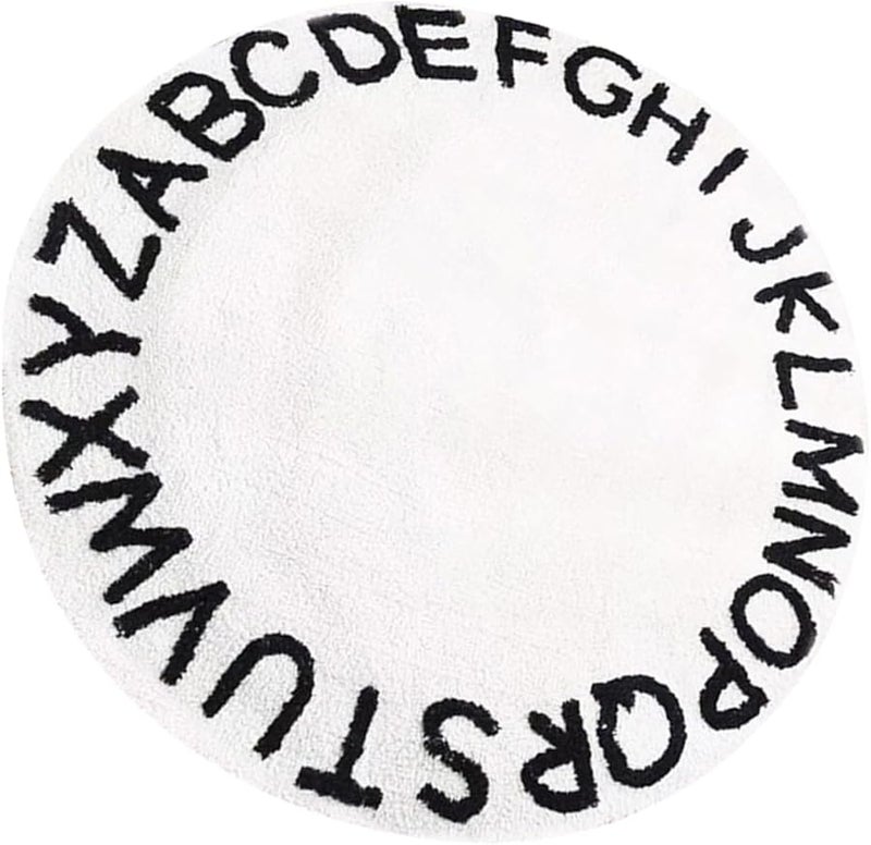 Cartoon Nordic Style Round Non Slip Soft Rug Educational Play Mat For Bedroom Living Room - Image 1