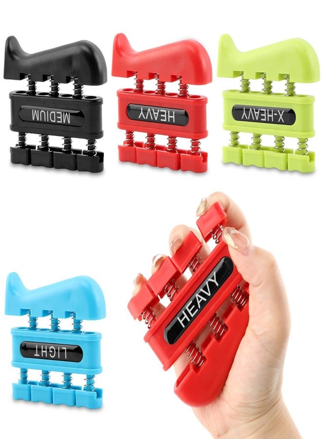 Restynic 4Pcs Finger Strengthener, Finger Exerciser, Hand Exerciser for Improve Dexterity and Strength in Fingers, Hands, Forearms–Grip Strength Trainer for Musicians, Climbers - Image 1