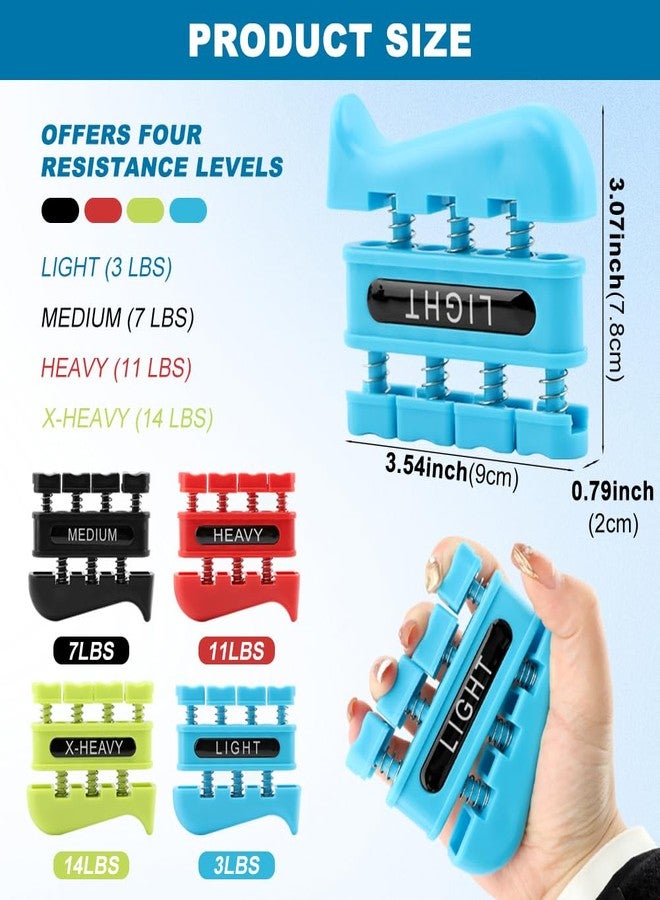 Restynic 4Pcs Finger Strengthener, Finger Exerciser, Hand Exerciser for Improve Dexterity and Strength in Fingers, Hands, Forearms–Grip Strength Trainer for Musicians, Climbers - Image 2