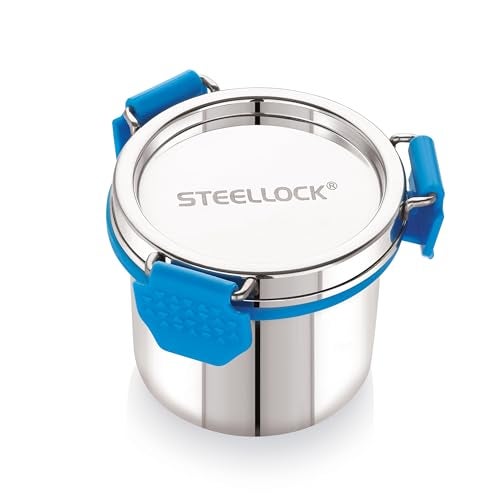 STEELLOCK PRO Stainless Steel Container/Dabba with Steel Lid Airtight for Food Storage, Easy to Carry, Leak Proof and Stackable (SLP-112/200 ML). - Image 1