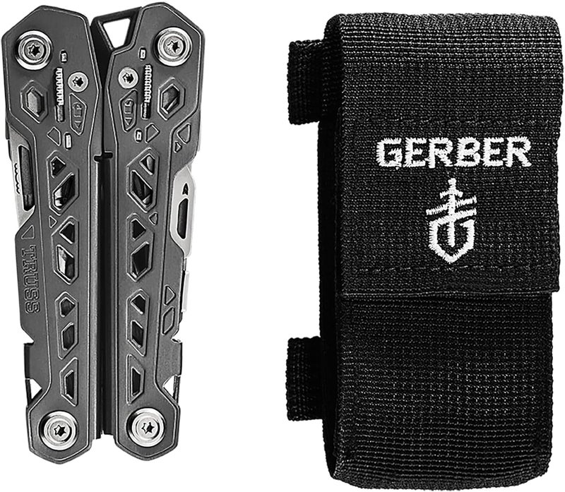 Gerber Gear Truss 17-in-1 EDC Needle Nose Pliers Multi tool - includes Pocket Knife, Screwdriver, and Bottle Opener Accessories - Gifts for Men, Fishing and Camping Gear - Gray with Standard Sheath - Image 3