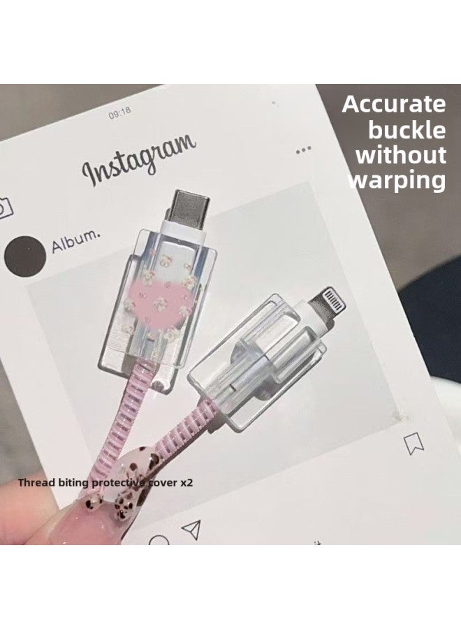 Suitable For Apple 20w Charging Head Protective Sleeve Fast Charging Charger Head Sleeve 18w Transparent Protective Shell Thread Biter Suit-Specifications:Kitty Cat  - Image 4