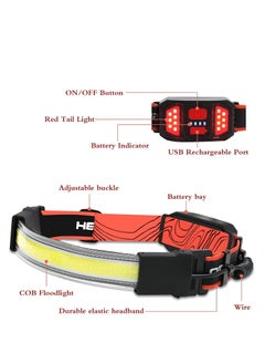 ZLH HITY Rechargeable Headlamp 2 Pack, 1000 Lumen 230° Wide Beam Headlamp with 3 Modes, Super Bright LED Headlamp, Lightweight Illumination Head Lamp with Red Taillight for Hiking, Running, Fishing, Camping  - Image 2