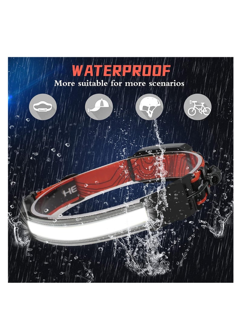 ZLH HITY - Rechargeable Headlamp 2 Pack, 1000 Lumen 230° Wide Beam Headlamp with 3 Modes, Super Bright LED Headlamp, Lightweight Illumination Head Lamp with Red Taillight for Hiking, Running, Fishing, Camping - Image 1