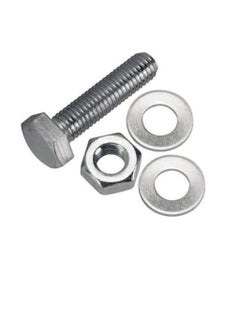 Generic 12 pcs Hex Head Screw Bolts Nuts & Washers Fully Thread GI Plain Finish Bolt Set. (10, 16MM)  - Image 1
