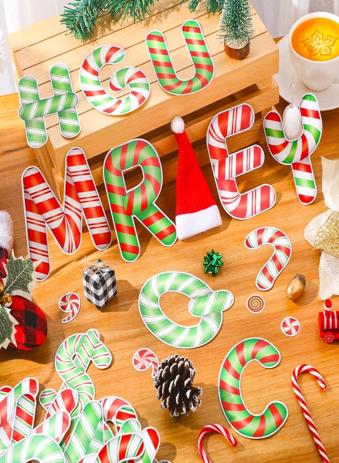 Faccito 176 Pcs Candy Cane Letters Christmas Bulletin Board Letters 4.3 Inch Cardboard Alphabet Number Symbol Cutouts for Home Classroom Christmas Holiday Birthday Party(Candy,Colorful) - Image 4