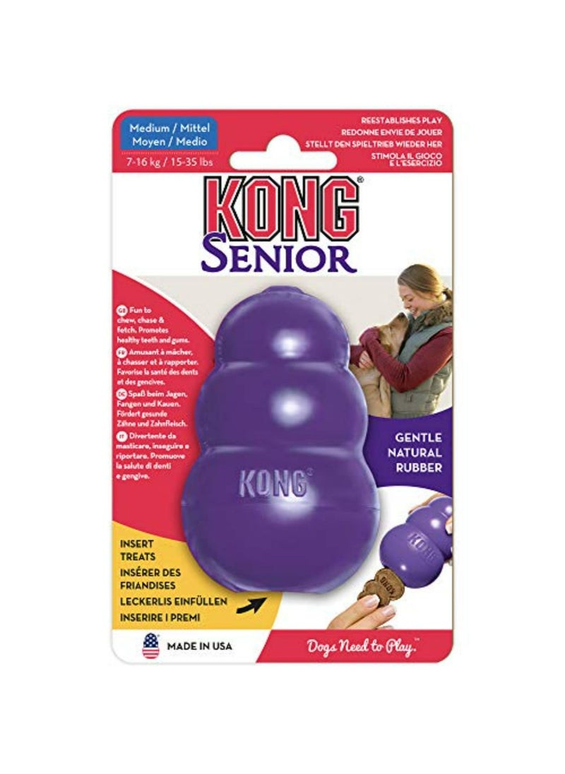 KONG - Senior Dog Toy - Gentle Natural Rubber - Fun to Chew, Chase and Fetch - For Medium Dogs