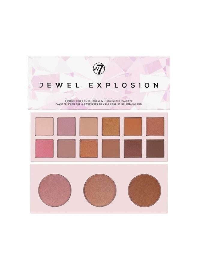 W7 Cosmetics W7 Jewel Explosion Double Sided Eyeshadow & Highlighter Palette - Image 1