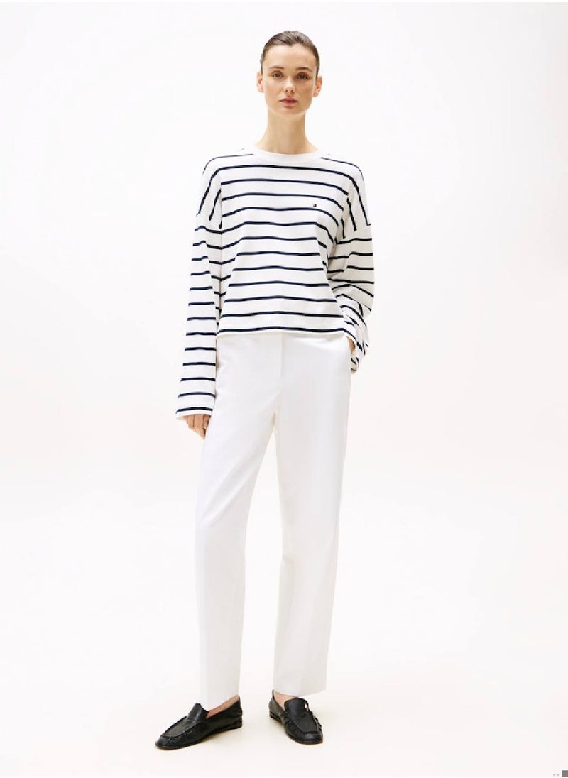 TOMMY HILFIGER Women's Relaxed Long Sleeve T-Shirt - Cotton, Blue  - Image 5