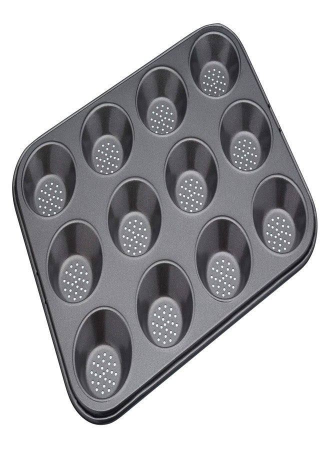 Master Class MasterClass Crusty Bake Perforated Mince Pie Baking Tray with PTFE, PFOA and BPA Free Non Stick, Robust 1mm Thick Carbon Steel, 32 x 24cm 12 Hole Tart Tin, Grey - Image 1