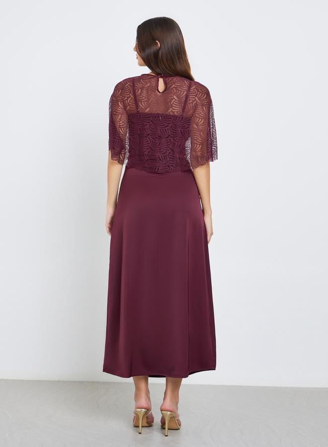 ستايلي فستان طويل بتفاصيل دانتيل - Image 5