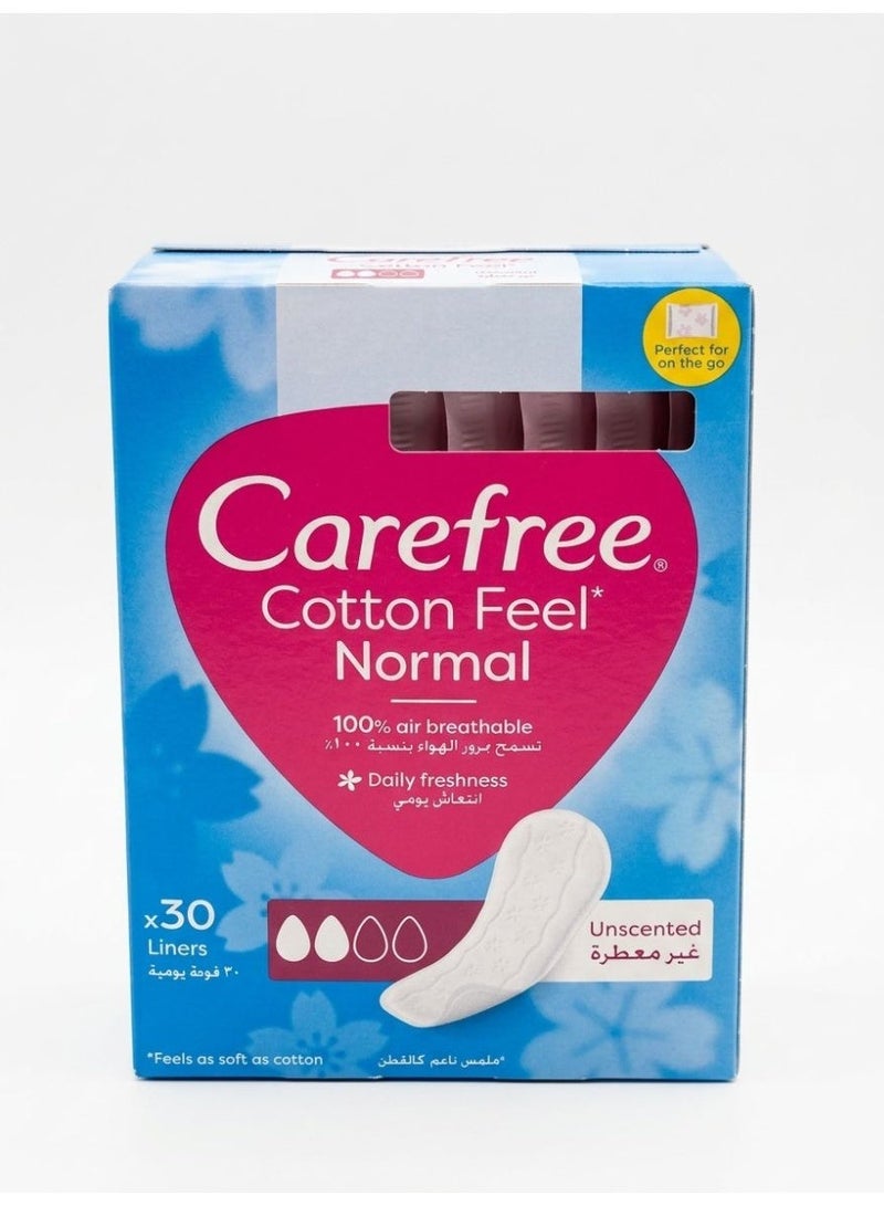Carefree Cotton Feel Normal 30 Pantyliners - Image 1