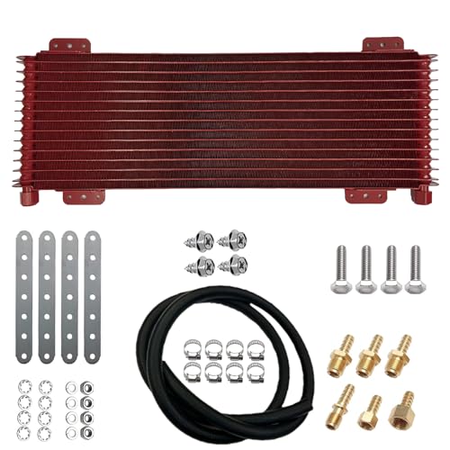 OVANOH Low Pressure Drop Transmission Oil Cooler 40k Transmission Oil Cool Compatible For Heavy Duty 40,000 GVW Max Low Mounting Hardware Towing Applications and Advanced Cooling Protection LPD47391 - Image 1