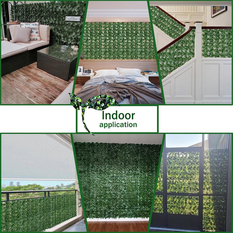Odtory Artificial Ivy Privacy Fence Wall Screen: 72 x144 in UV-Anti Faux Greenery Backdrop Ivy Vine Leaf Hedges Fence Panels for Patio, Balcony, Garden, Backyard Indoor Outdoor Green Wall Decor - Image 4