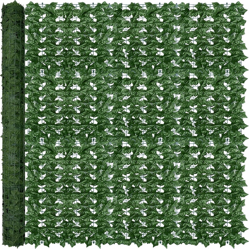Odtory Artificial Ivy Privacy Fence Wall Screen: 72 x144 in UV-Anti Faux Greenery Backdrop Ivy Vine Leaf Hedges Fence Panels for Patio, Balcony, Garden, Backyard Indoor Outdoor Green Wall Decor - Image 1
