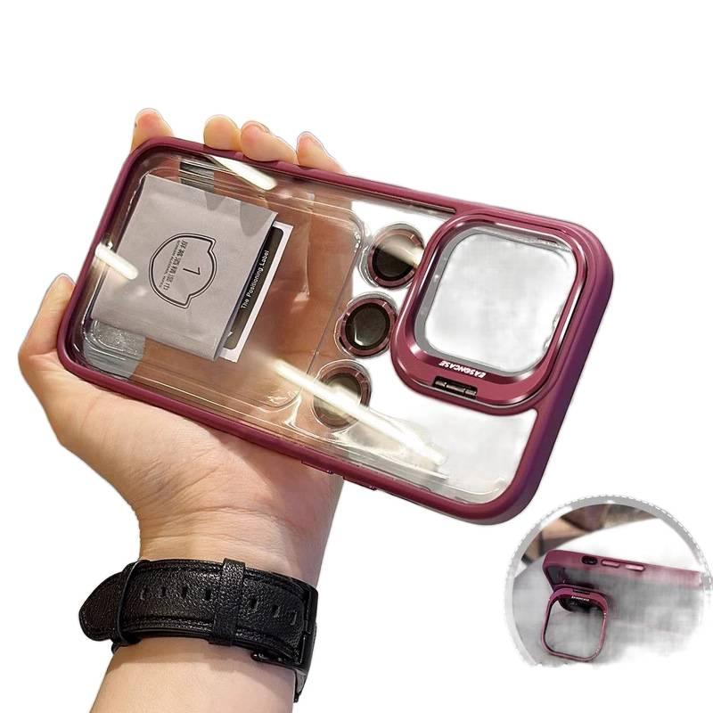 PC Protective Case for iPhone 11 with Shockproof and Drop Protection plus Shockproof plus Kickstand plus Lens Protector in Red - Image 1