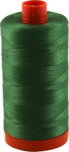 Aurifil Thread 2890 Dark Grass Green Cotton Mako 50wt Large Spool 1300m - Image 5