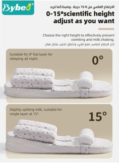 Bybeo Baby Crib Wedge Pillow, Newborn Feeding Pillows, Nursing Pillow for Breastfeeding, Anti- Roll Baby Side Sleeper, Baby Sleeping Wedge,  Milk Pillow With Adjustable Height for Newborns Infants  - Image 3