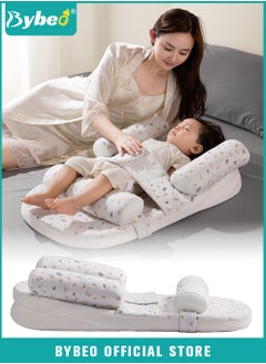 Bybeo Baby Crib Wedge Pillow, Newborn Feeding Pillows, Nursing Pillow for Breastfeeding, Anti- Roll Baby Side Sleeper, Baby Sleeping Wedge,  Milk Pillow With Adjustable Height for Newborns Infants  - Image 1
