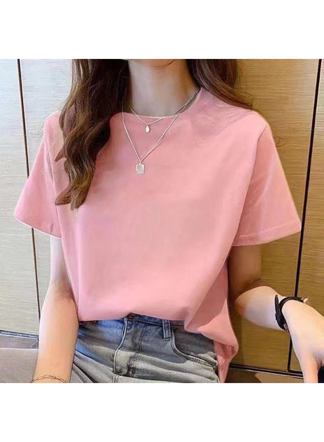 Song Feng Ya Loose Cotton Short-sleeved T-shirt Women's Summer New Style Beautiful Top Design Sense Printed Sweatshirt Women's Round Neck Spring And Autumn 