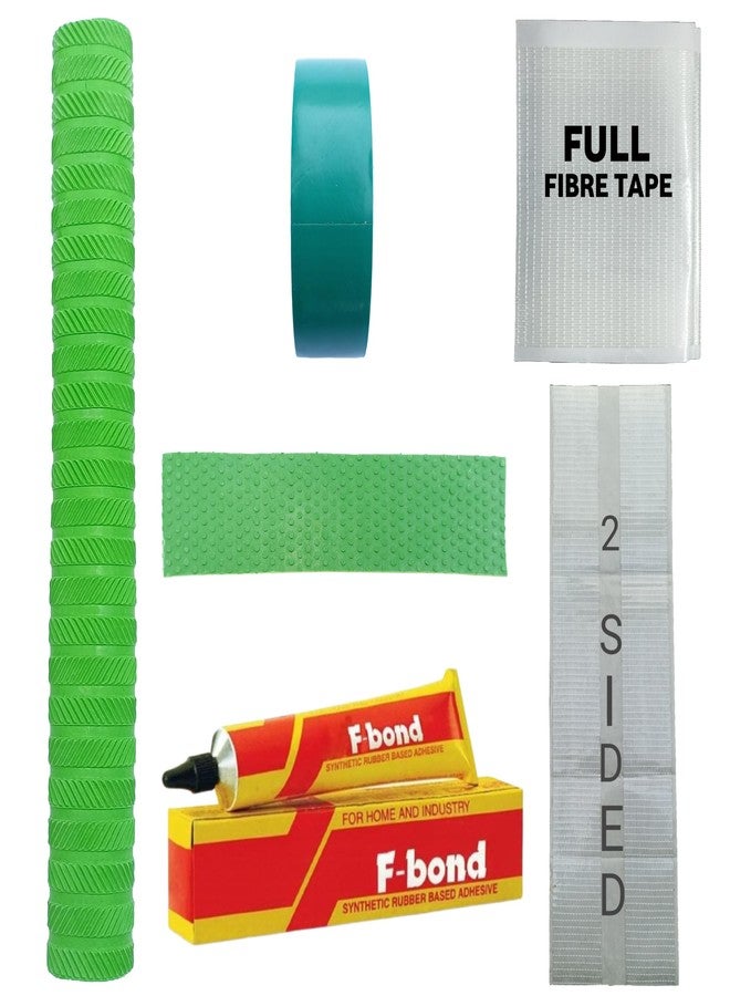 Rai & Gen Cricket Bat Grip, Toe Guard with Adhesive, Wrapping Tape for Bat Handle With Bat Grip, Anti-Scuff & Anti-Crack 1 Pices Full Fibre & 1 Pices 2-Sided Fiber Tape Sheet Combo (Pack Of 5) - Image 2