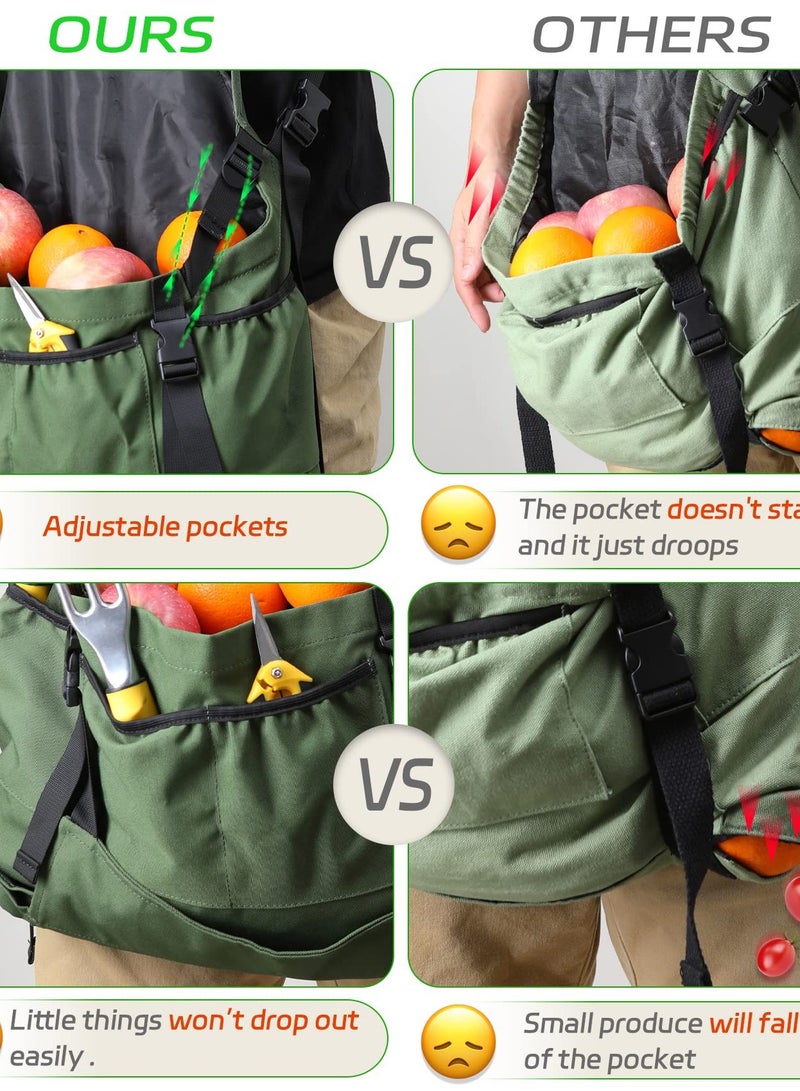 Excefore Waterproof Gardening Apron with Pockets for Women & Men, Garden Harvest Pouch with Quick Release Pockets for Convenient Gardening - Image 2