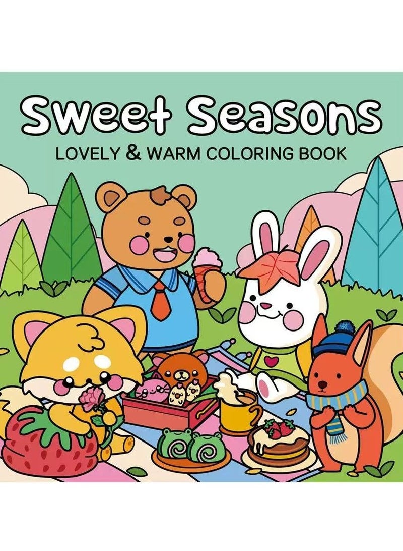 Coloring Book 40 Sweet Four Seasons Coloring Book Coloring Book Painting Coloring Book - Image 1