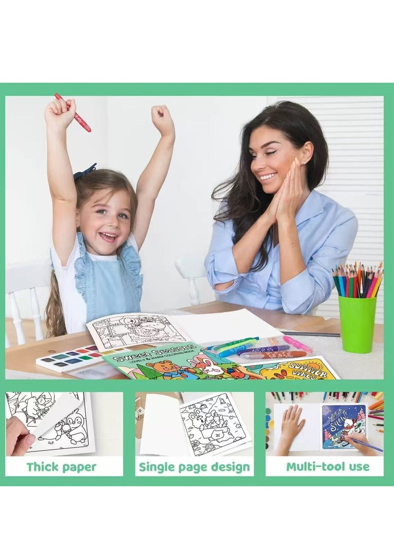 Coloring Book 40 Sweet Four Seasons Coloring Book Coloring Book Painting Coloring Book - Image 3