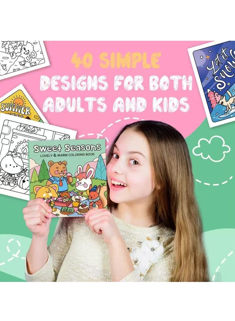 Coloring Book 40 Sweet Four Seasons Coloring Book Coloring Book Painting Coloring Book - Image 4