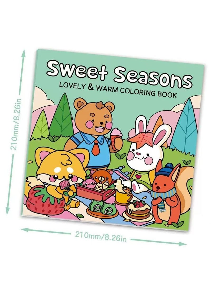 Coloring Book 40 Sweet Four Seasons Coloring Book Coloring Book Painting Coloring Book - Image 5