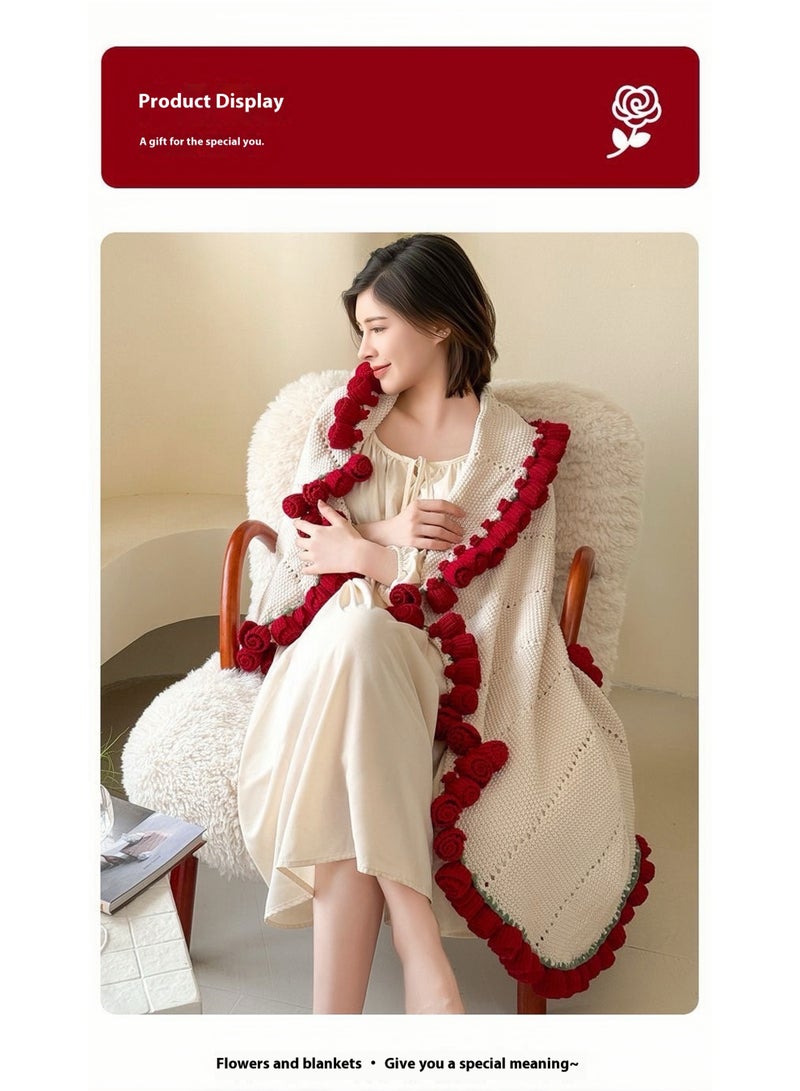 DIY Hand-woven Rose Blanket - 99 Red Roses - Home/Office/Car - Image 2
