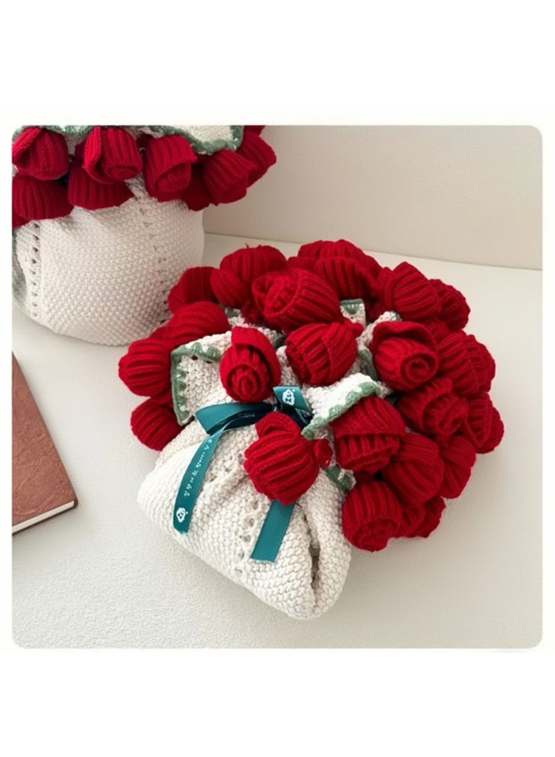DIY Hand-woven Rose Blanket - 99 Red Roses - Home/Office/Car - Image 1