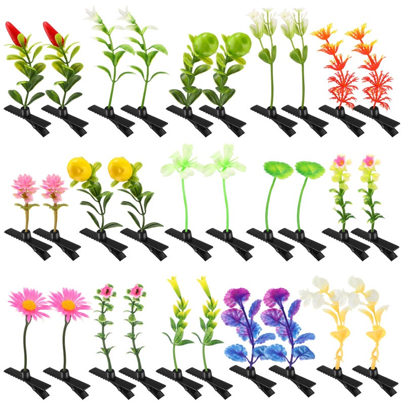 Luinabio 30 Pcs Bean Sprout Hair Clips Rave Mixed Style Plant Hairpins Hair Accessories for Party IrishLovely