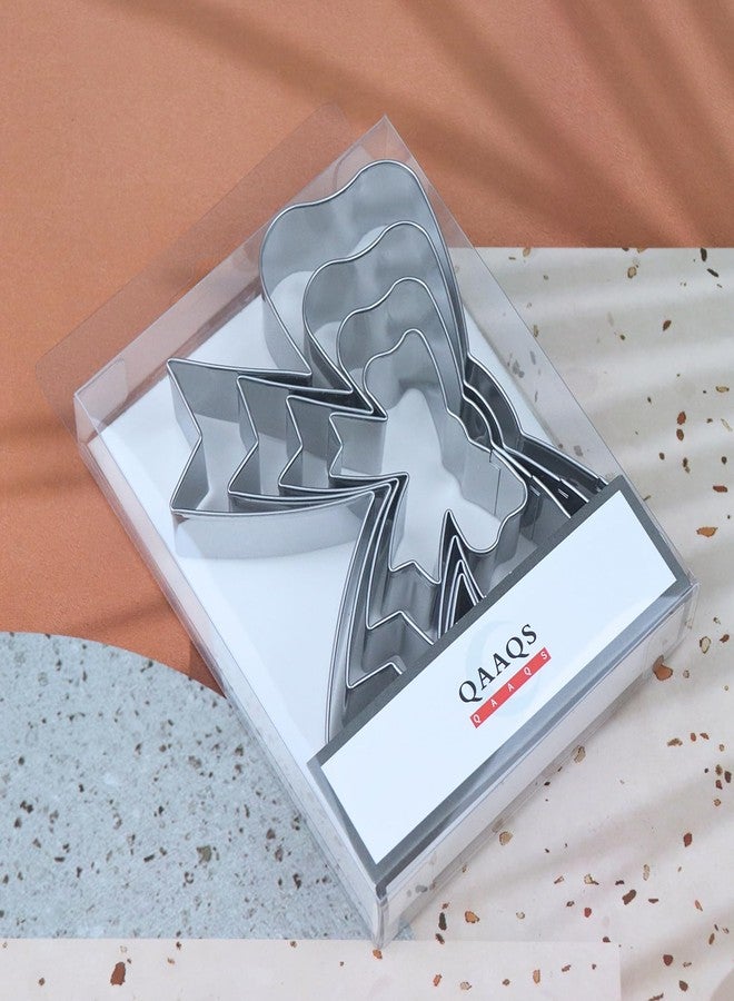 QAAQS Bow Cookie Cutter Set - 5 inch, 4 inch, 3 inch, 2 inch - 4 Piece Ribbon Bow Tie Bowtie Bowknot Cookie Cutters Shapes Molds - Stainless Steel - Image 5