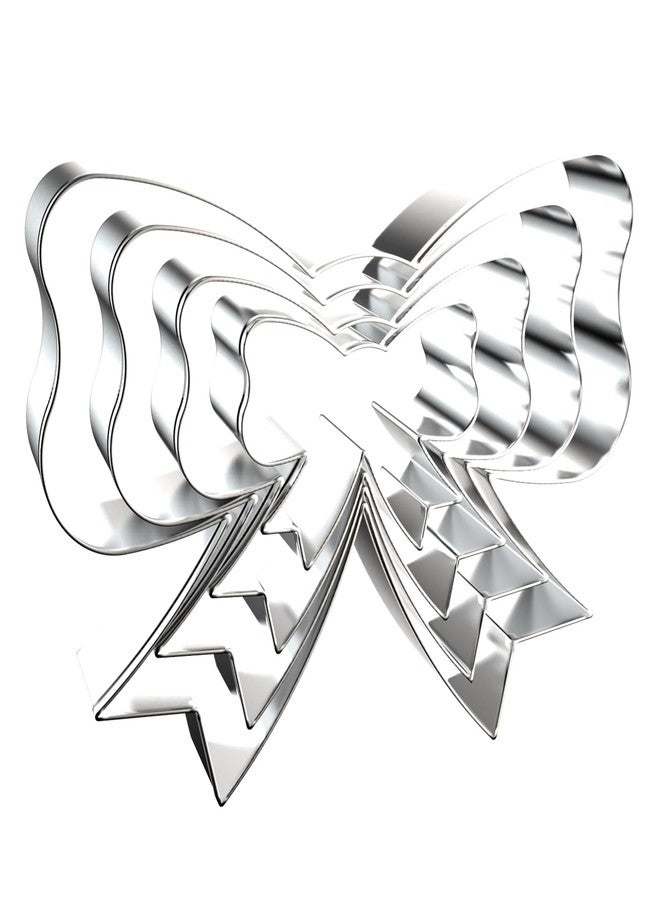 QAAQS Bow Cookie Cutter Set - 5 inch, 4 inch, 3 inch, 2 inch - 4 Piece Ribbon Bow Tie Bowtie Bowknot Cookie Cutters Shapes Molds - Stainless Steel - Image 1
