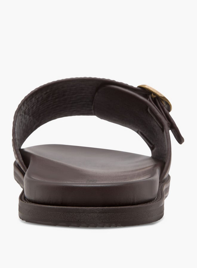 DUCHINI Men's Monogram Embossed Slip-On Comfort Sandals  - Image 5