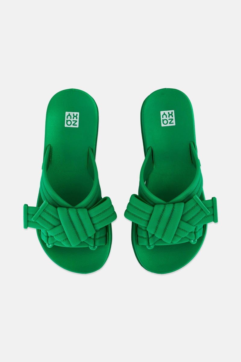 Zaxy Women Urbana Slip On Slides, Green - Image 3