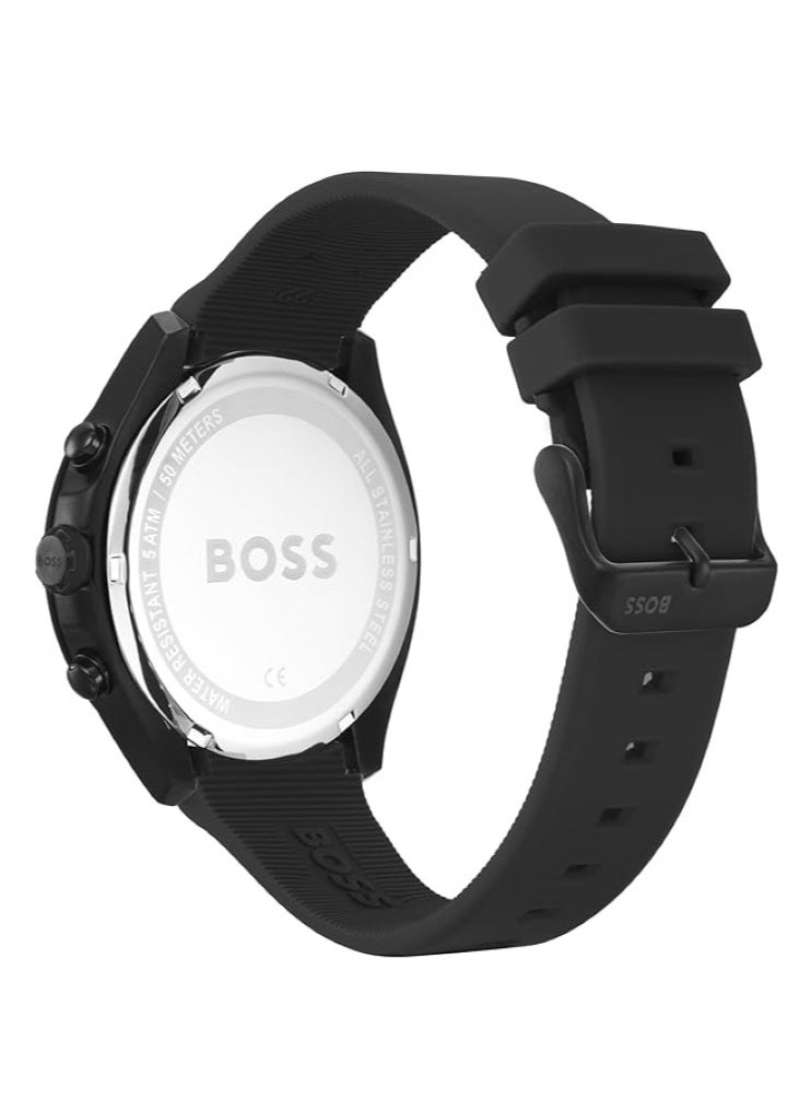 HUGO by Hugo Boss - Men's Stainless Steel Quartz Watch with Silicone Strap-1513720 44mm - Image 1